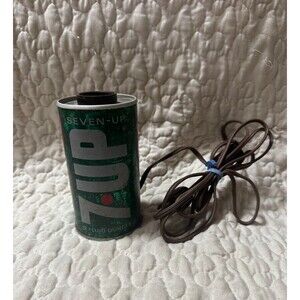 Vintage 7UP Seven-Up Can Shaped Portable Lamp Night Light Advertising IMS Corp